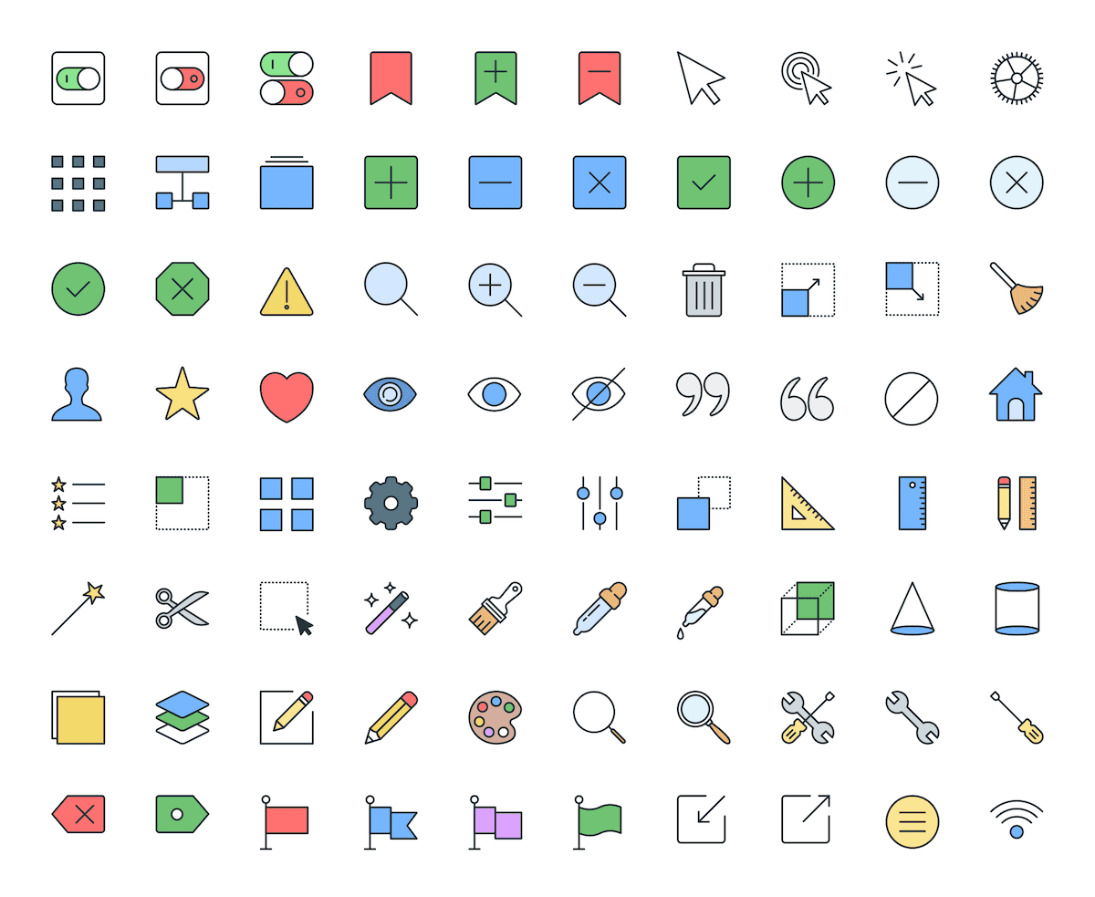 Colorful Icons - 01 Interfaces